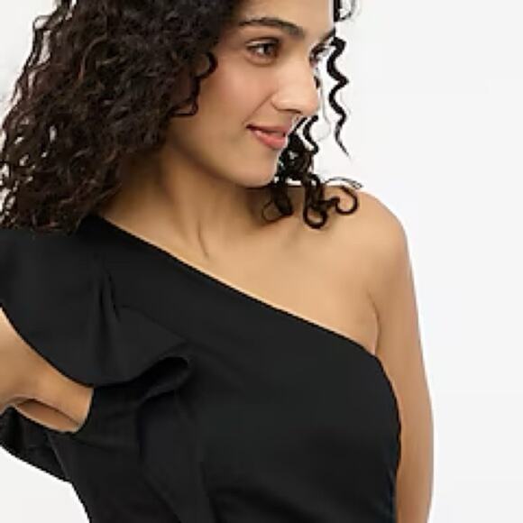J. Crew factory black One-shoulder midi dress - Picture 2 of 7